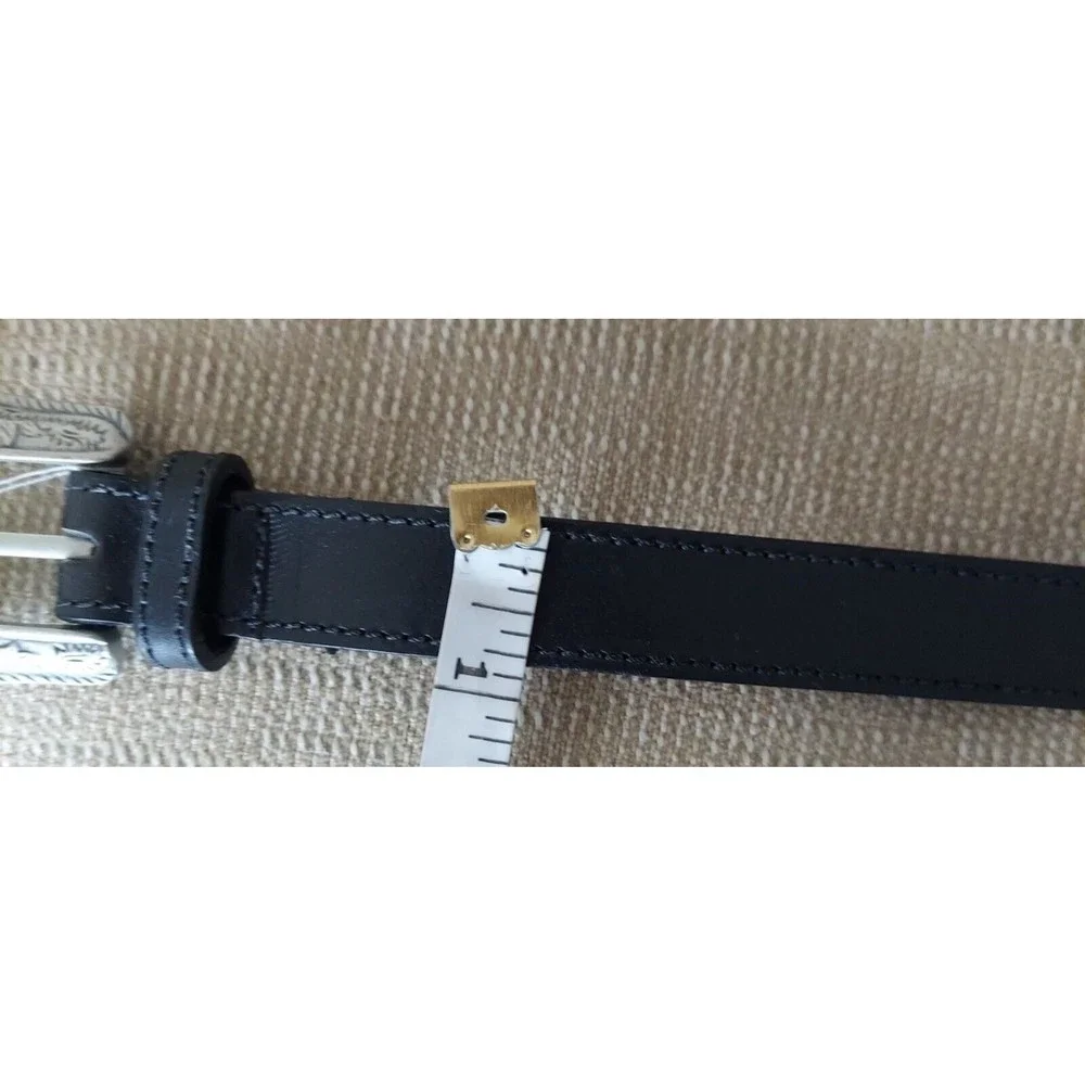 VINTAGE WOMENS LES CREATIONS ELITE BLACK SILVER BELT SIZE M NEW